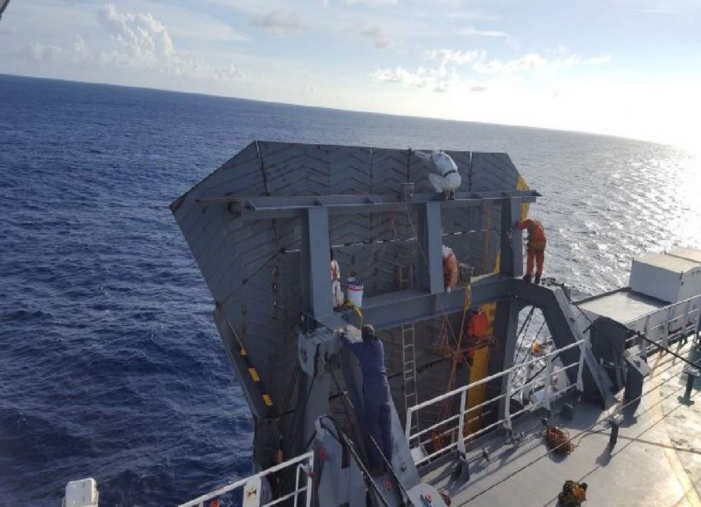 Vehicle carrier side ramp during maintenance